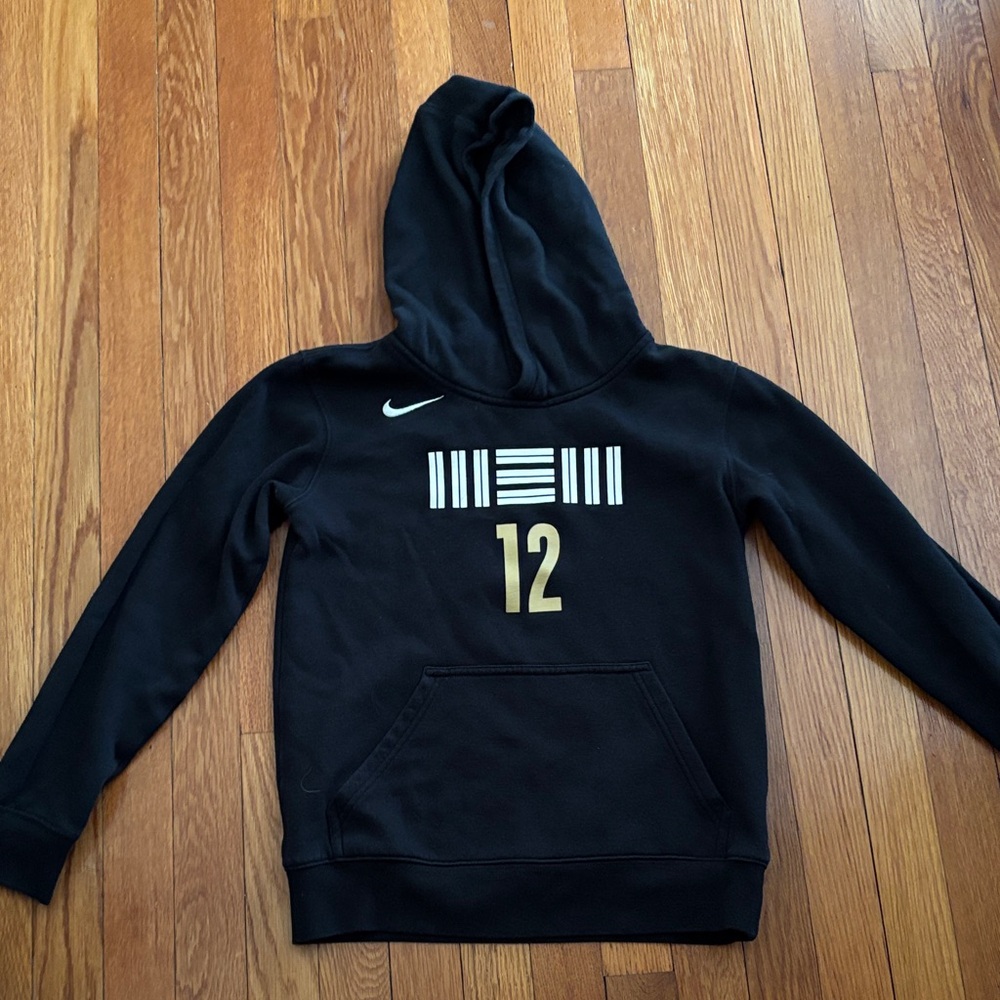 Nike Black NBA Morant Hoodie with Gold Details